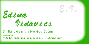 edina vidovics business card